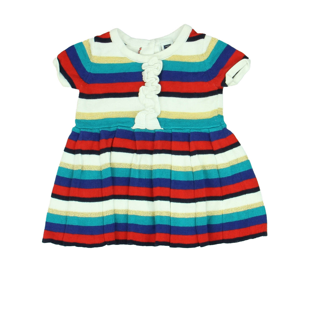 Janie and Jack Girls Red | Purple | Teal | Gold | Stripes Dress size: 3-6 Months